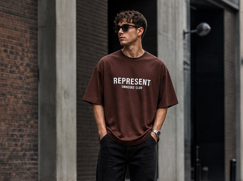 تیشرت لش مردانه قهوهای REPRESENT OWNERS’ CLUB