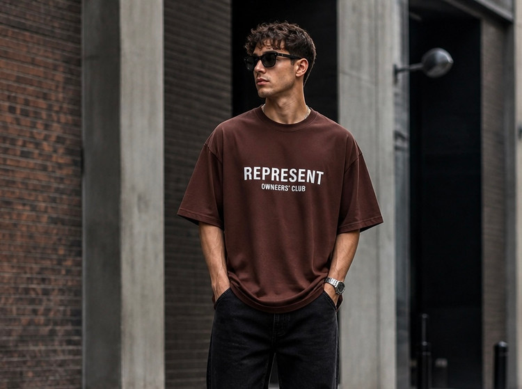 تیشرت لش مردانه قهوهای REPRESENT OWNERS’ CLUB
