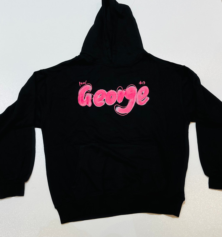 هودی دخترانه وارداتی مشکی طرح George 13 صورتی (چاپ دورو پشت و جلو)-کد۲۹
