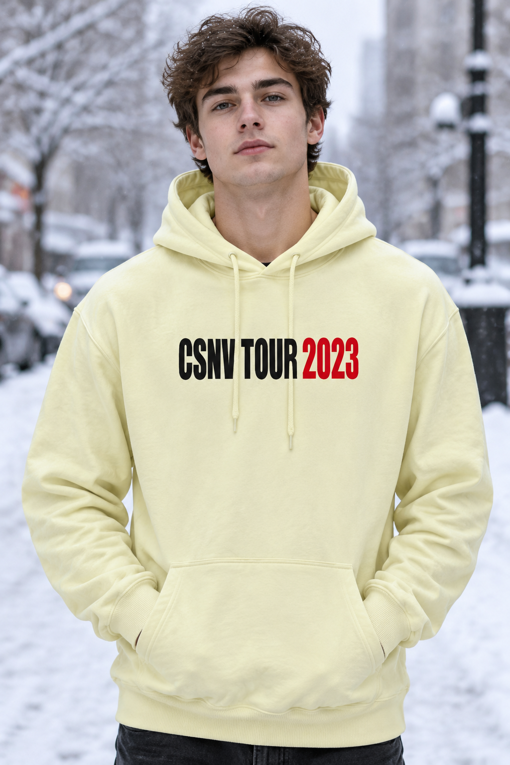 هودی لش وارداتی طرح CSNV TOUR 2023 پشت چاپ دار Phone Down - یونیسکس بدون خز-کد۱۱۱