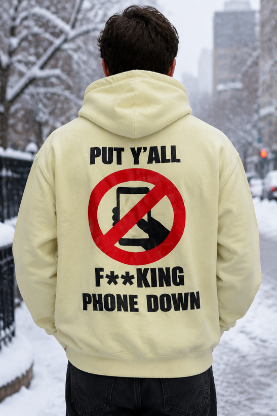 هودی لش وارداتی طرح CSNV TOUR 2023 پشت چاپ دار Phone Down - یونیسکس بدون خز-کد۱۱۱